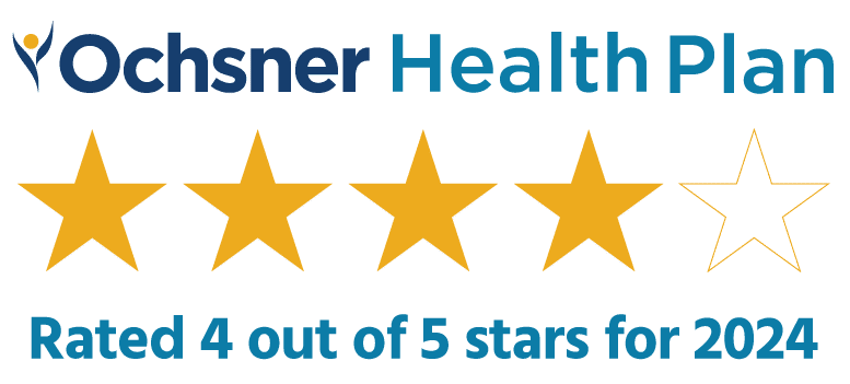 Ohsner Health Plan Logo With Five Stars.